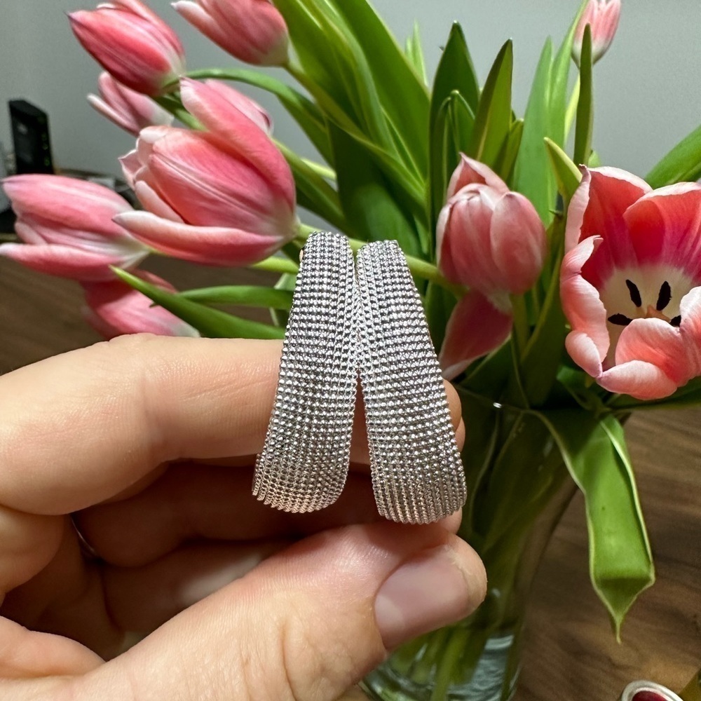 New Earrings hoop silver color
